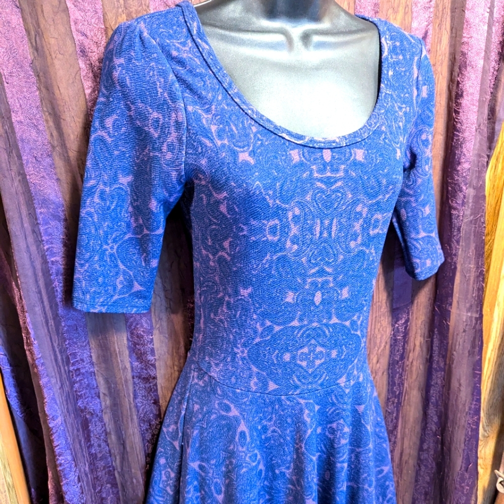 Purple 💜 Filigree Lularoe Paisley Swing Dress Free People Skater Coquette Goth